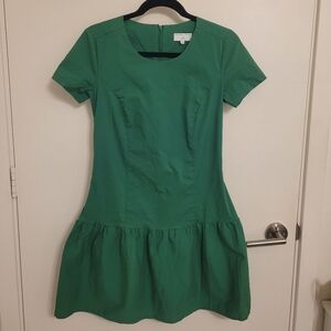 J. Crew Universal Standard Green Drop Waist Dress
